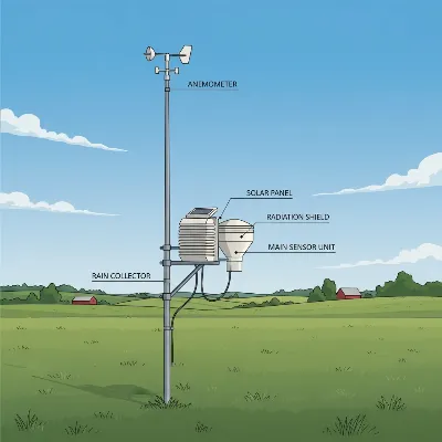 Davis Vantage Pro2 sensor suite with separate anemometer for enhanced accuracy